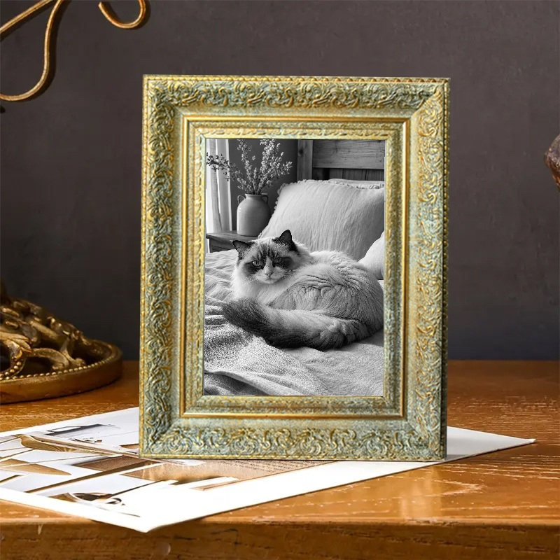Cadre photo mural 11 pièces x 11 "or antique 11" pour décor de tablette, Or antique, 1, 11" W x 14" H