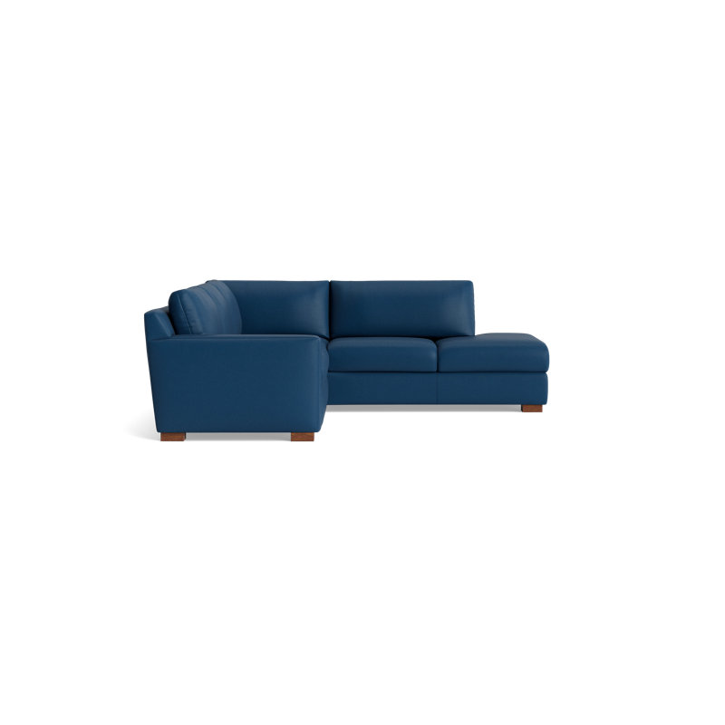 Catalina Sectional, Right Hand Facing, Leather - Deep Blue