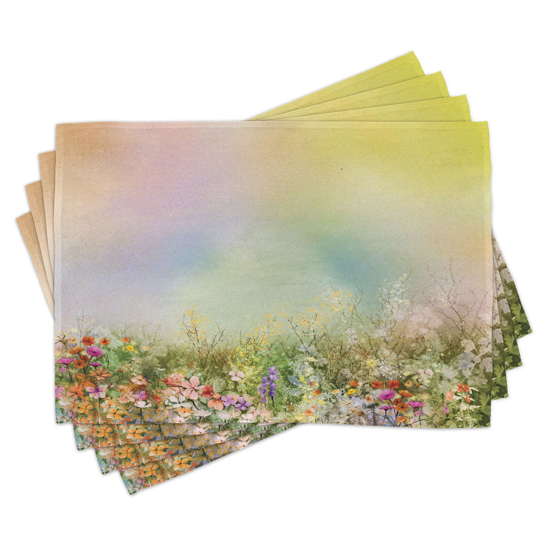 Platzdeckchen 4er-Set, Frühlingsblume Natur, Multicolor