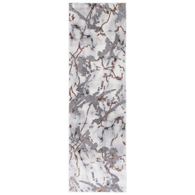 Carista Abstract Grey/Orange Area Rug