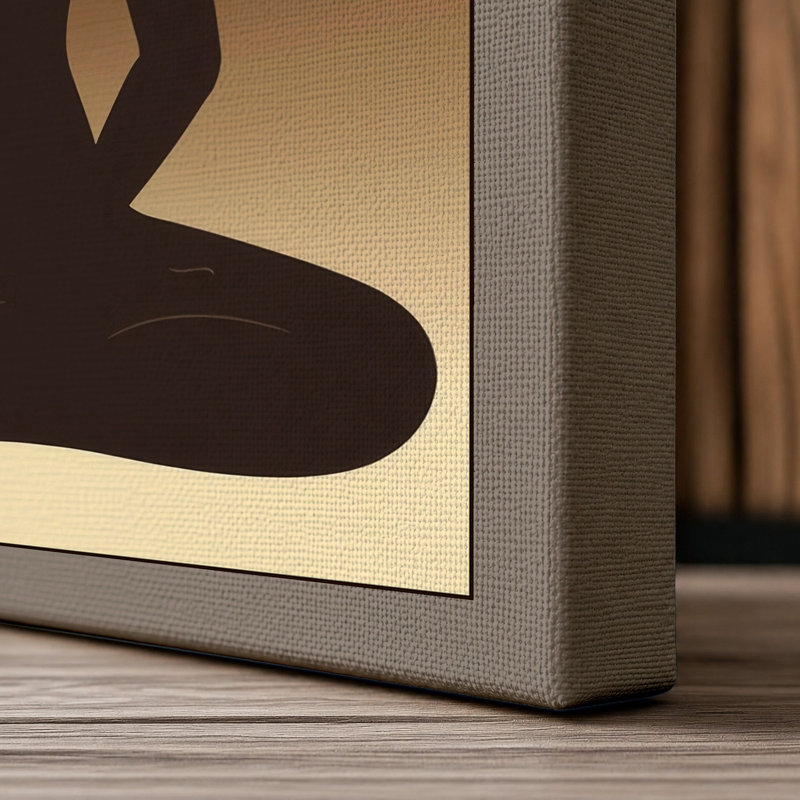 Meditative Light Minimalist - Wrapped Canvas, 18x12 - 45.7 x 30.5 cm, Taupe Border