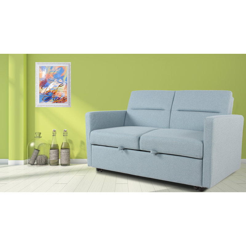 Canapé-lit Abdulameer, Microfibre bleu clair