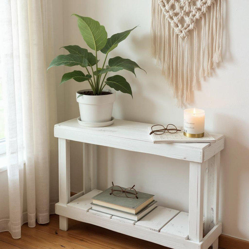 Topher 35'' Solid Wood Console Table, White