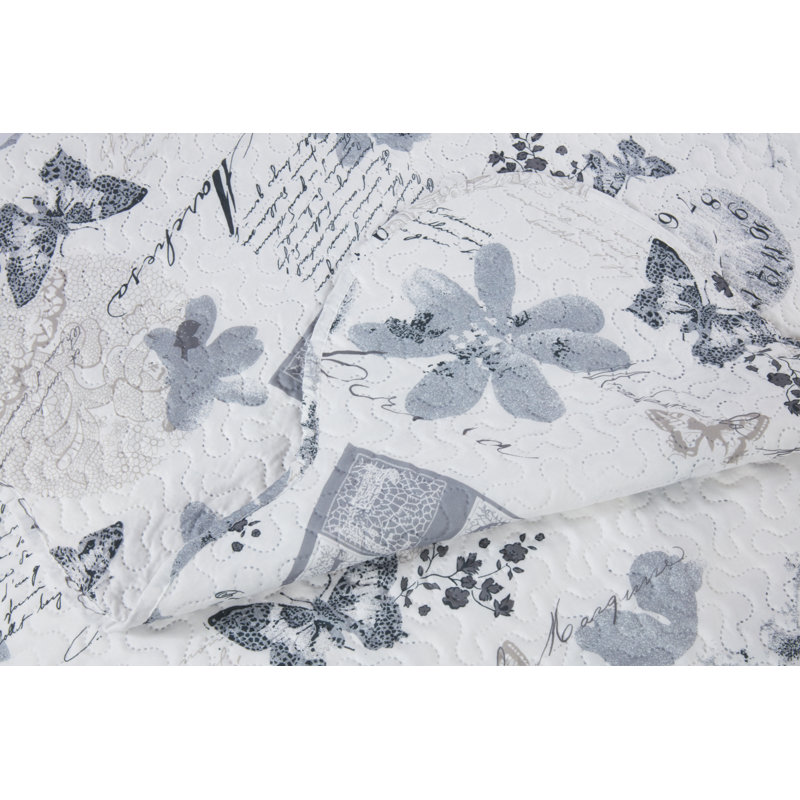 Alapaha Polyester Floral Bedspread with Pillow Shams, 180 x 230 cm Bedspread - 1 Sham
