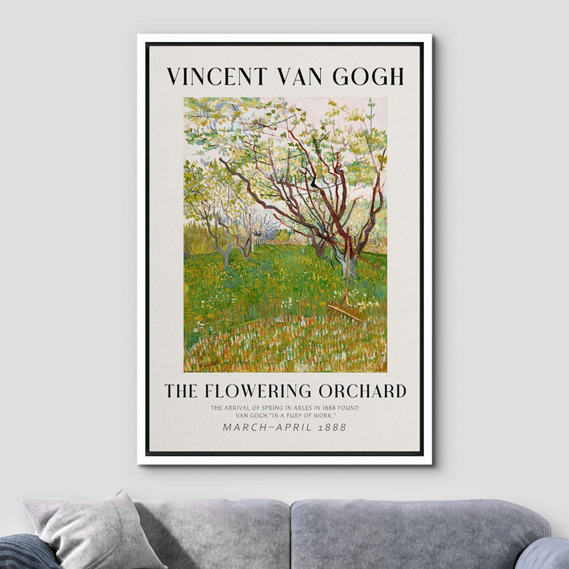 Reproduction d'art classique encadrée sur toile par Vincent Van Gogh, Blanc, H 24 po x l 16 po x P 1,5 po