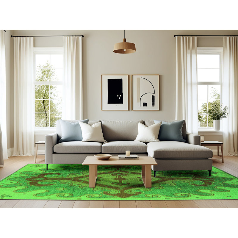 Harender Washable Oriental Indoor Rug, Rectangle 6' x 9'