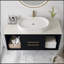 Meuble-lavabo flottant 40 po avec lavabo ovale en céramique 40 po