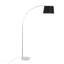 Lampe sur pied contemporaine March en marbre blanc et nickel avec abat-jour en lin noir-295304126