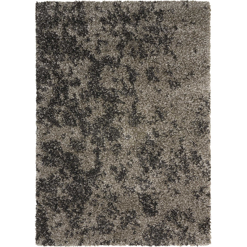 Tapis gris à poils longs Sigrid, Rectangle 3 pi 11 po x 5 pi 11 po