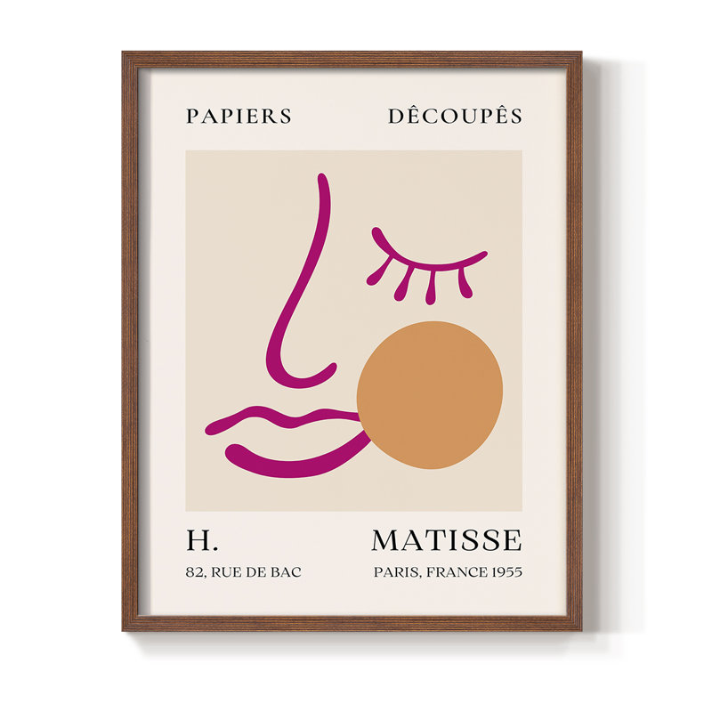 Matisse CLXV Framed Print - Solid Wood, Brown, 10" H x 8" W