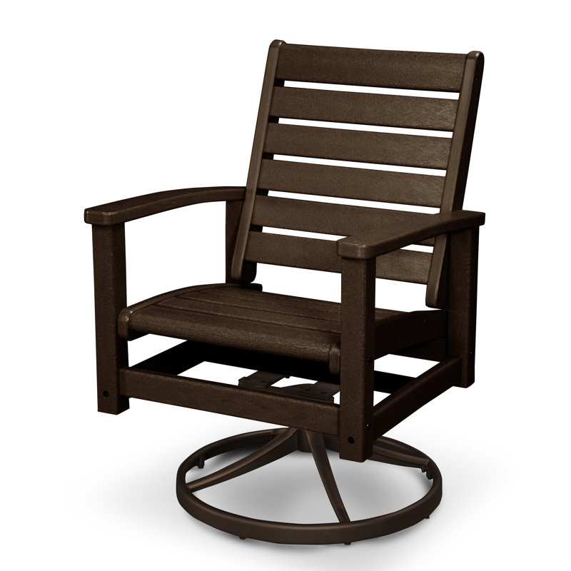 Chaise berçante pivotante POLYWOOD Signature, Acajou satiné / acajou