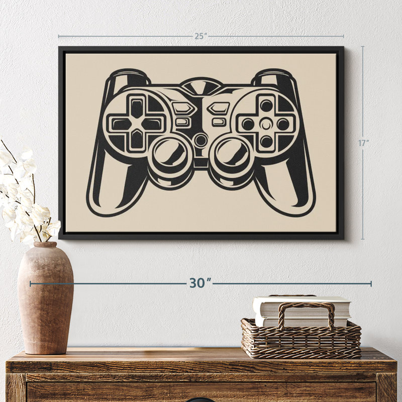 Game Controller Illustration Canvas Print, 17" H x 25" W