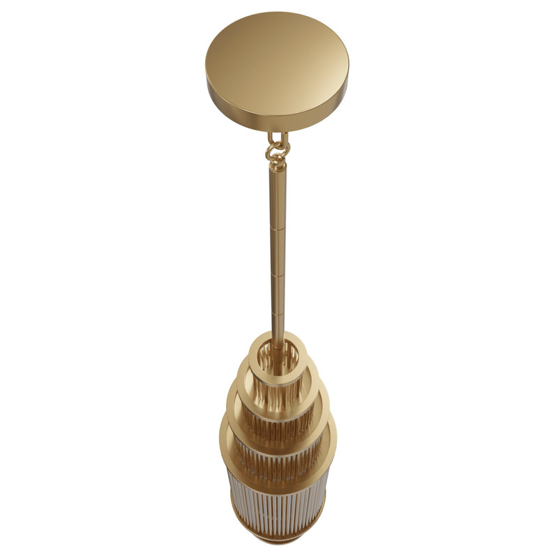 Luminaire suspendu en métal et verre Waldorf, Laiton, 17 lumières, H 146 po x l 10 po