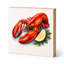 Mini bloc décoratif en bois carré en forme de homard, 14 cm.