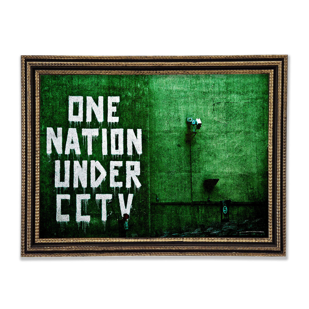 One Nation Under Cctv Green Gerahmter Druck