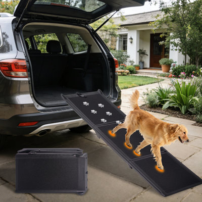 71 - Inch Extra Long Pet Ramp For Large Dogs, Non Slip Grip, Perfect Suvs, Trucks And Indoor Beds, Design Dog Foldable, Suitable Elevated Platforms, Stable Lightweight