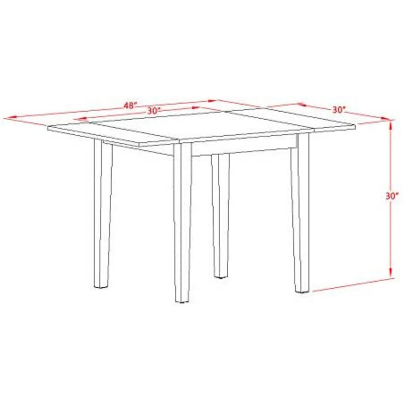 Finish Solid Wood Top Dining Table Set, Natural Brown Oak, Oak, 3 Pieces: 1 Table, 2 Chairs