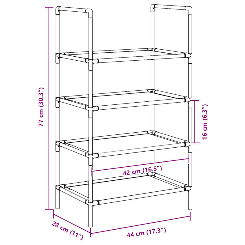 8 Pair Shoe Rack