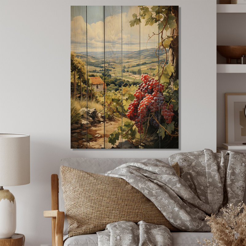 Cassidie Vineyard Twilight Bliss sur impression sur bois, H 32 po x l 24 po x P 0,78 po