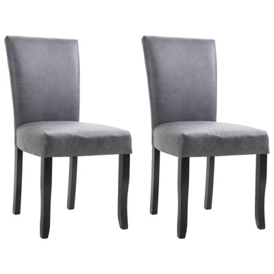 Dining Chairs Side Chair with Solid Wood Legs for Kitchen Faux Leather