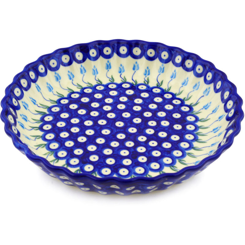 Plat à tarte plissée polmedia floral peacock