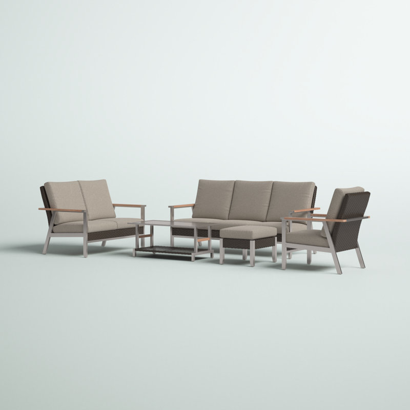 Bertolde 6 - Person Patio Conversation Set with Cushions