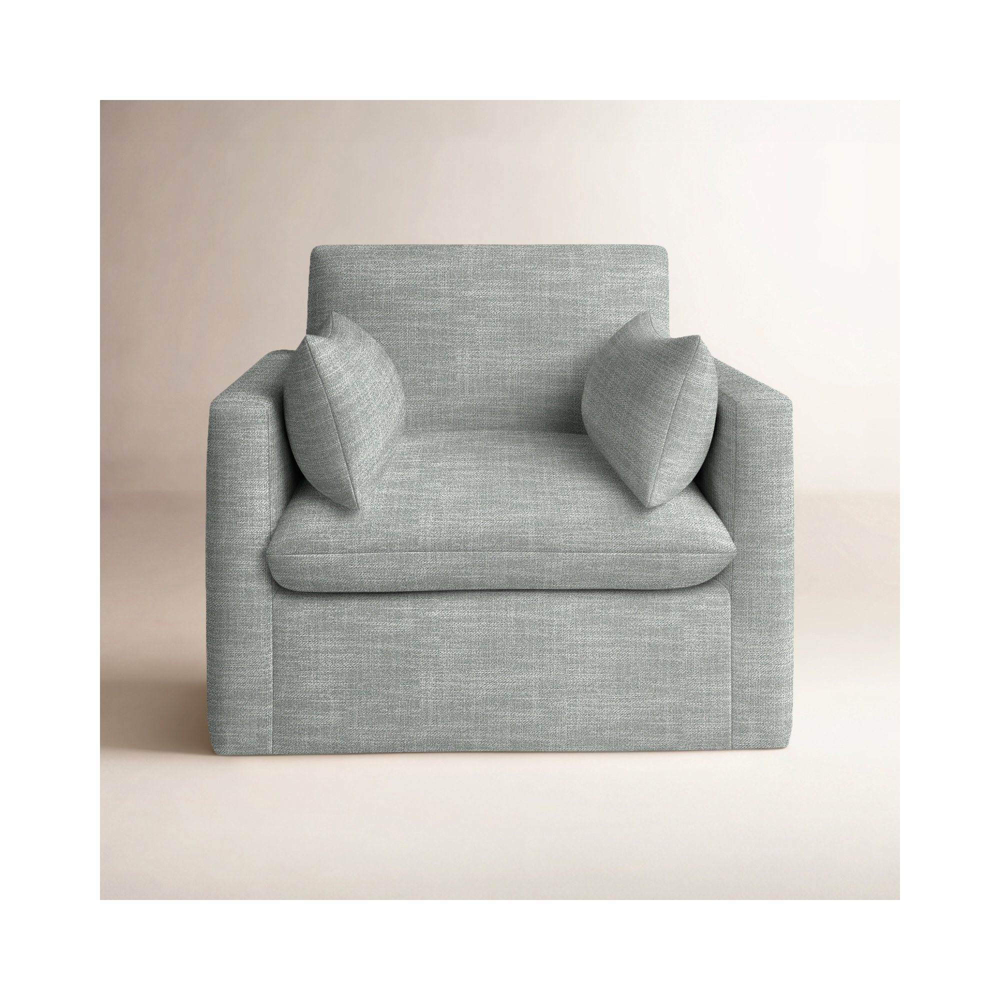 Luna Slipcovered Chair and a Half, Conversation Capri Basketweave