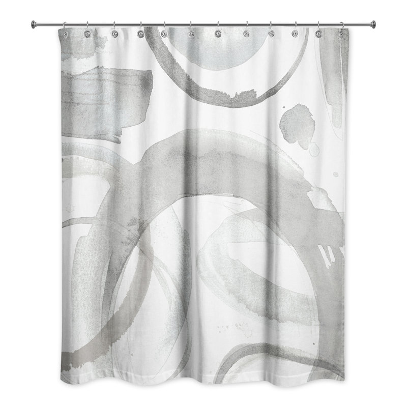 Rideau de douche simple Krol, Abstrait gris clair