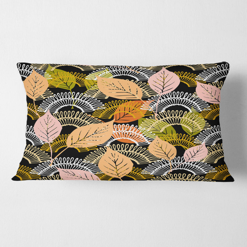 Leaves Lace Textured Pattern Lumbar Pillow