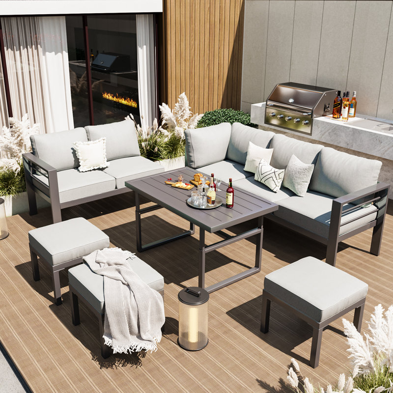 Aluminum Patio Furniture Set With Waterproof Cover