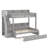 Multifunctional Storage Staircase Bunk Bed With Trundle And Integrated LED，USB，Shelves-766706827