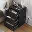 Tables de chevet 26 "avec prises USB et ports USB Arieyonna, 3 tiroirs, noir-1818178655