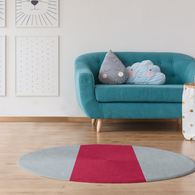 Tapis à rayures argent/rouge