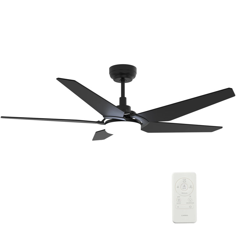 Ventilateur de plafond intelligent Woodrow de 52 pouces avec télécommande, ensemble d'éclairage inclus, fonctionne avec l'assistant Google, Amazon Alexa et les raccourcis Siri.