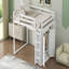 Lit mezzanine double en bois avec garde-robe intégrée et tablettes de rangement, lumière DEL-1926107835