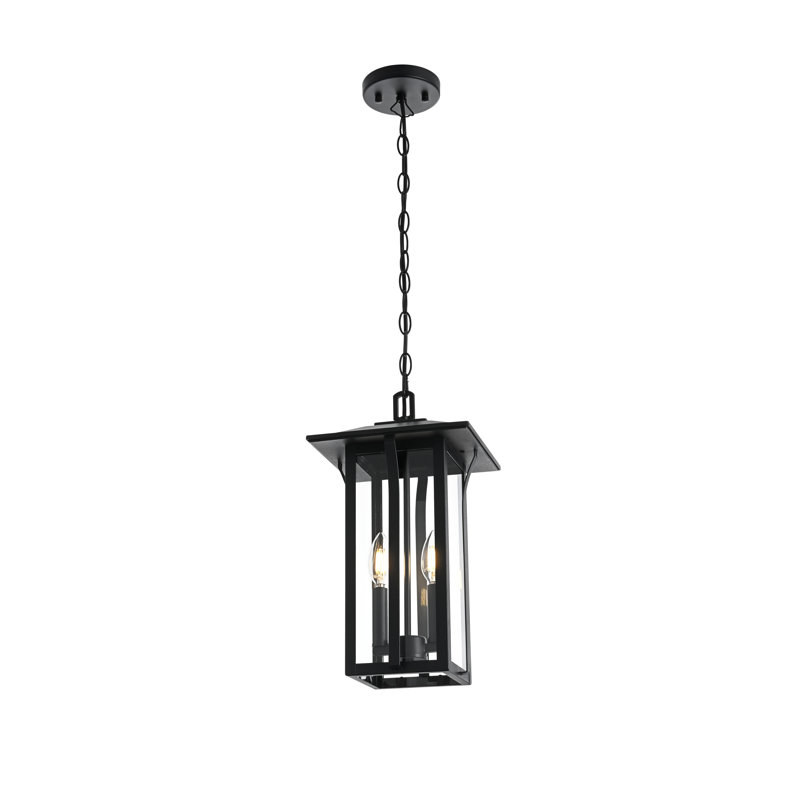 Luminaire suspendu d'extérieur noir 9 po Abby