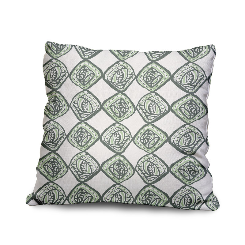 Geometric Reversible Throw Pillow, 20" x 20", Green