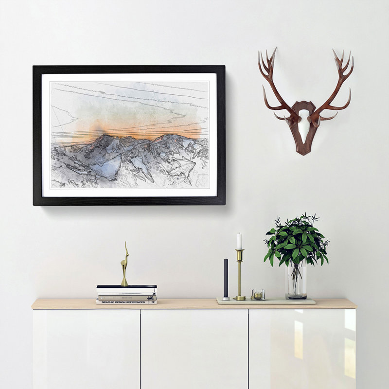Sahale Glacier in Abstract - Picture Frame Graphic Art Print, 50cm H x 76cm W x 2cm D, Black