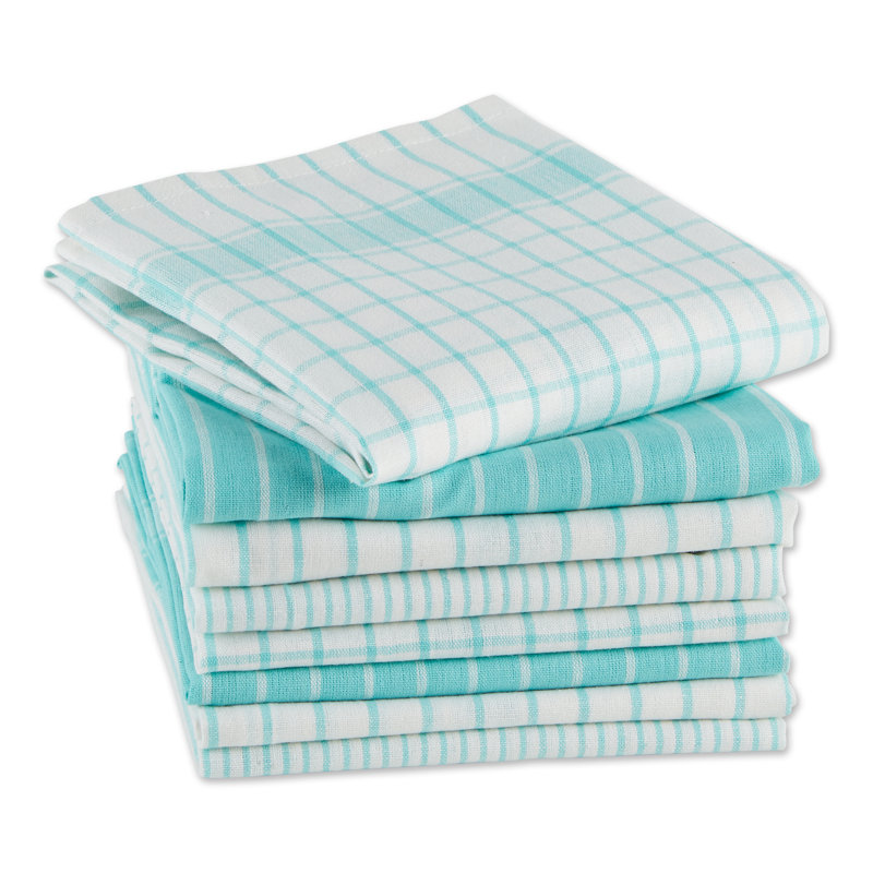 Cotton Stripe Tea Towel Kitchen Towel, Aqua