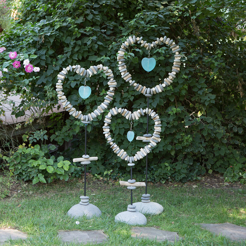 Heart Heart Cœur en verre - moyen, H 48 po x l 10 po x P 20 po