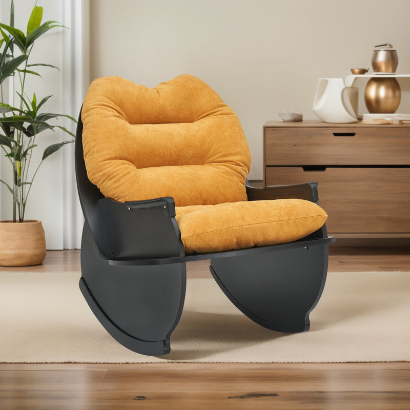 Chaise berçante capitonnée l 30 po, Jaune