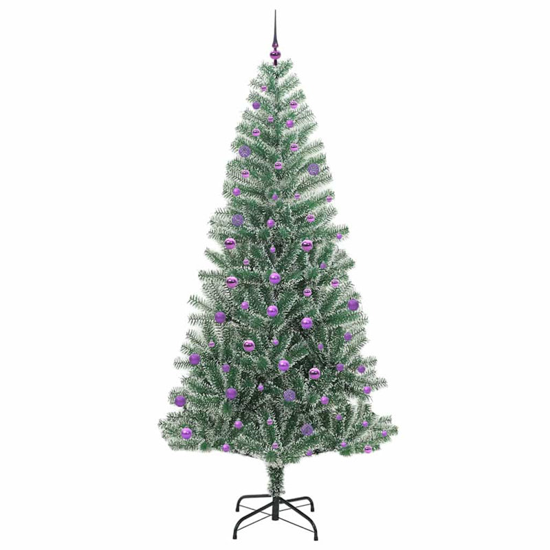 Artificial Christmas Tree Snow Flocked with LED Light, 7.87 ft