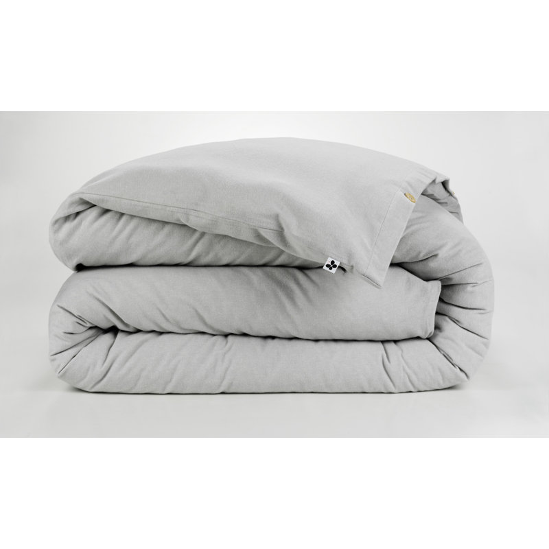 Knighten Cotton Solid Colour Duvet Cover, 220 x 240cm Duvet Cover, Light Grey