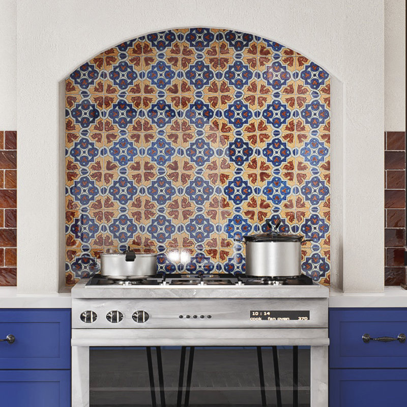Provincial Alhambra Deco 6 In. X 6 In. Porcelain Wall Tile