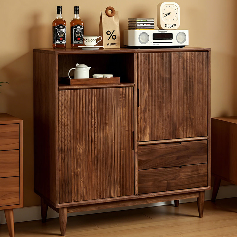 Commode décorative rétro en bois massif, H 43,31 po x l 41,33 po x P 15,74 po
