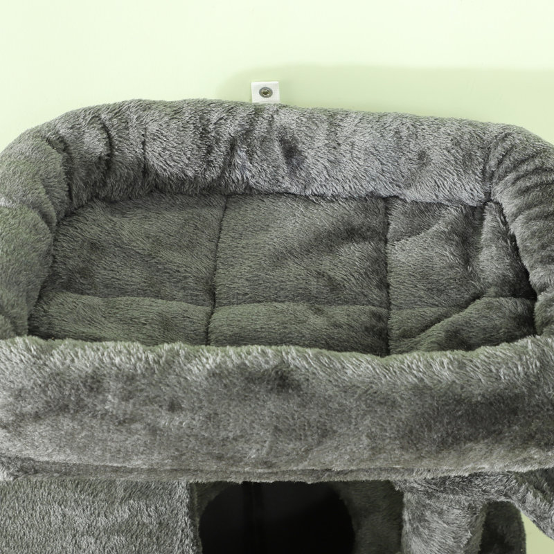 Tour pour arbre à chat 52,5 po avec lit, condos pour chat, hamacs, gris foncé