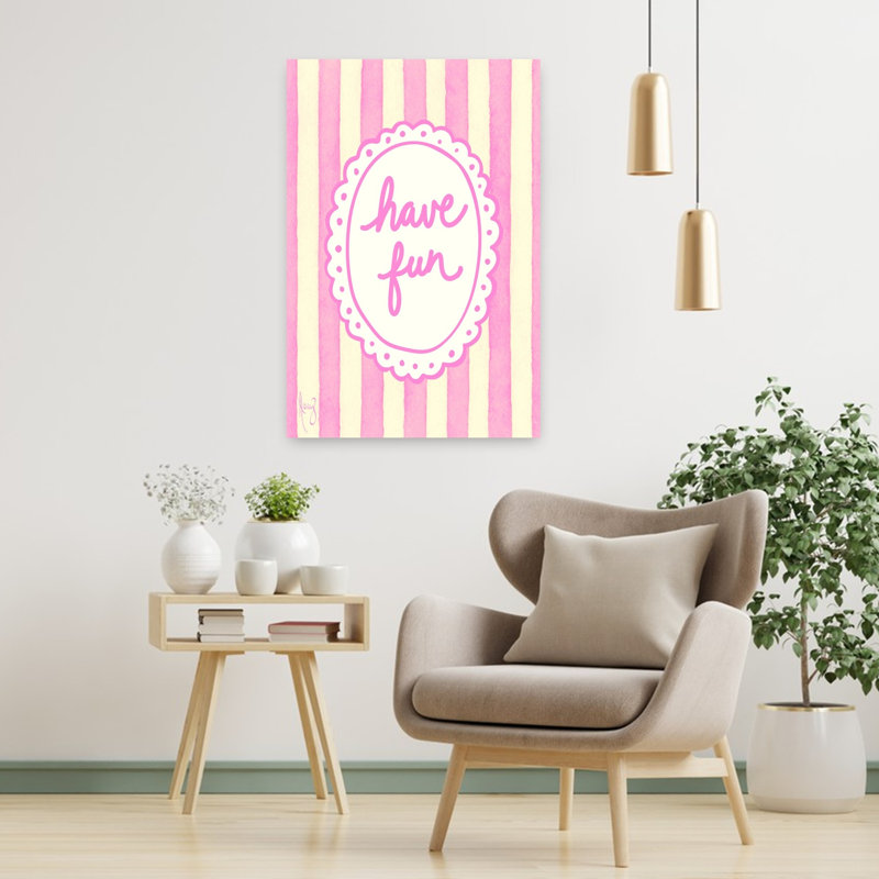 «Have Fun Whimsical Abstract», art mural contemporain, H 36 po x l 24 po