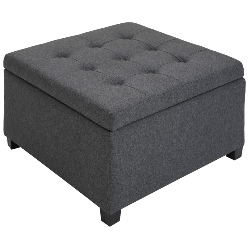 Storage In Grey, Flip Top Seat For Living Room, Bedroom, Entryway, Classic Style, Ample Storage, Soft Upholstery, Secure Hinge Grey Fabric , Vintage Look, Spacious Comfortable Safe