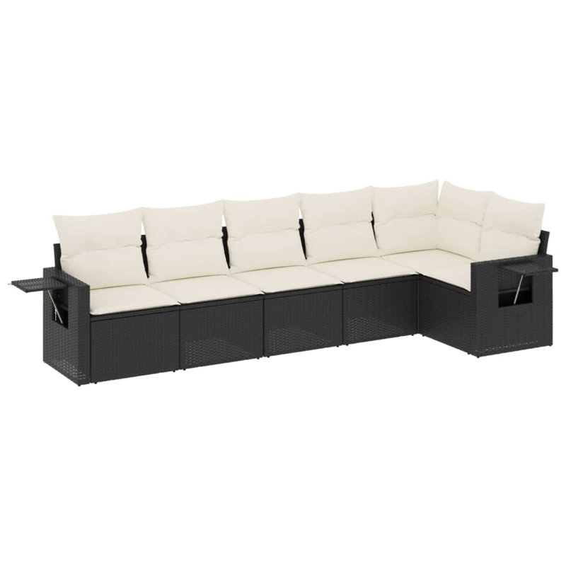 Ensemble de canapé de jardin Vidaxl noir et blanc crème