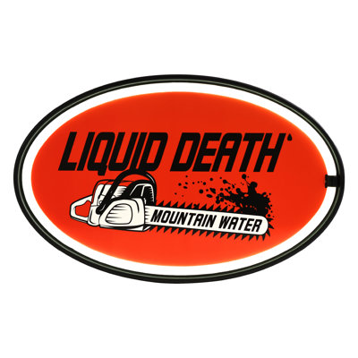 Officially Licensed Liquid Death Chain Saw Mountain Water LED Neon Rope Sign, Oval USB Wall Light for Bar & Man Cave